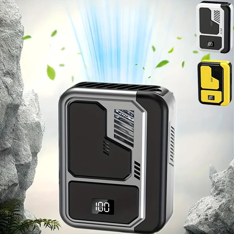 2025 Portable Neck Waist Fan With LED Display Rechargeable HandsFree Cooling For Outdoor Use 2