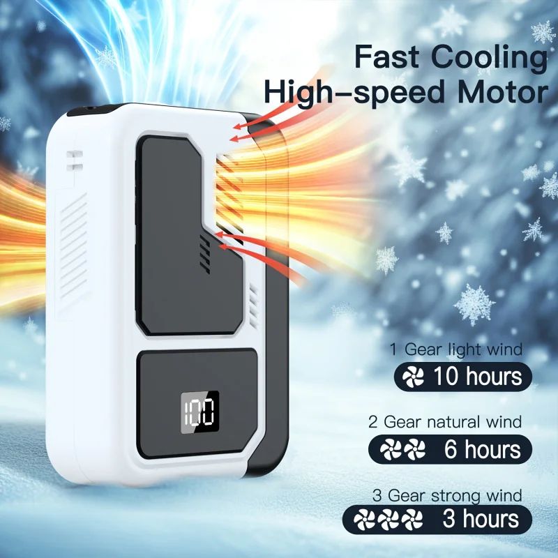 2025 Portable Neck Waist Fan With LED Display Rechargeable HandsFree Cooling For Outdoor Use 3