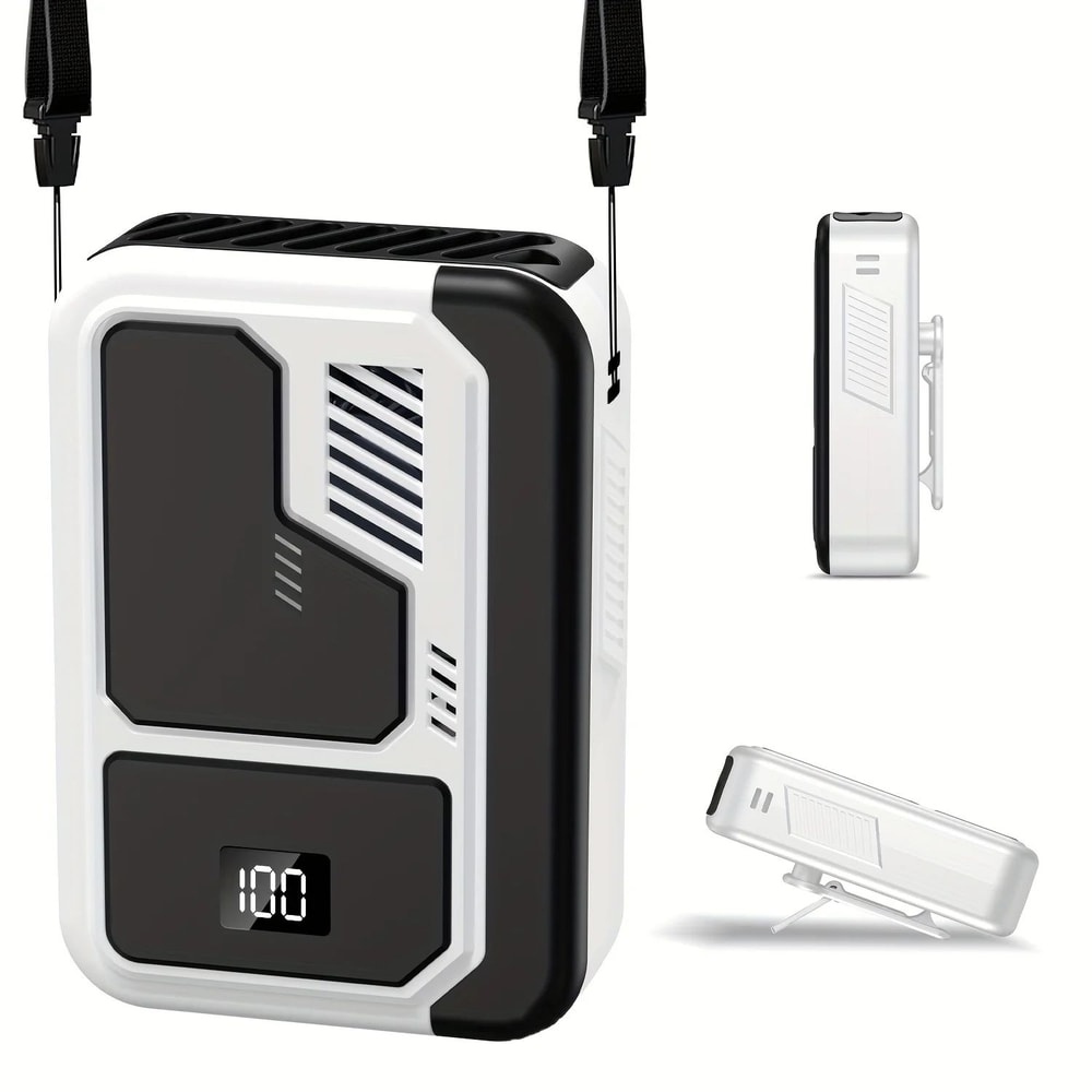 2025 Portable Neck Waist Fan With LED Display Rechargeable HandsFree Cooling For Outdoor Use 7