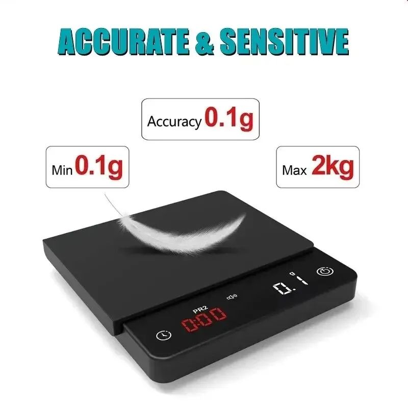 Precision Mini Coffee Scale With Timer Waterproof Digital Gram Scale For Espresso PourOver 3
