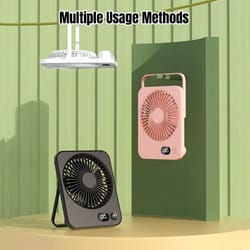 usb-c 5-speed desktop mini fan with led display – quiet portable air circulator for office, home & travel