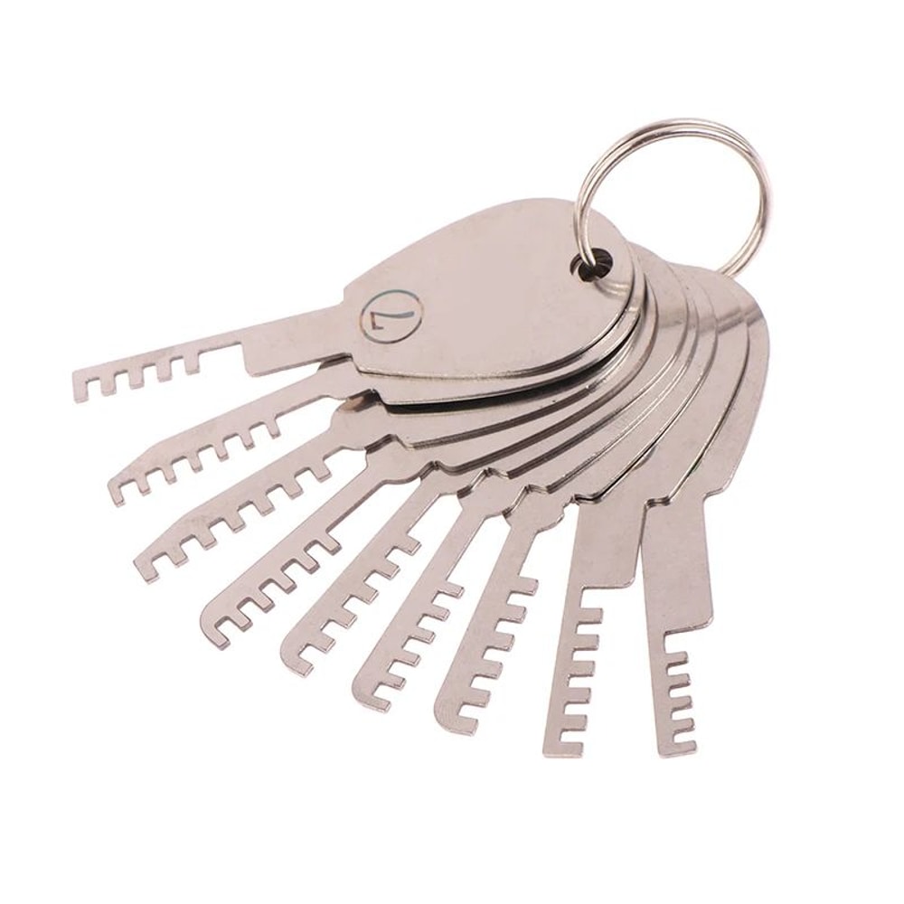 HUK Stainless Steel 9in1 Comb Lock Repair Tool Set 2