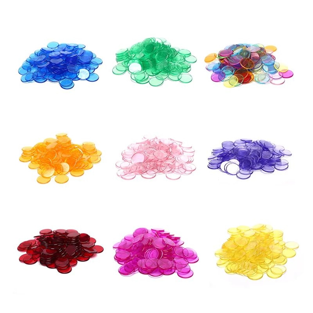 100Piece Poker Chips Set 19mm Bingo Game Counting Chips For Cards Math And Board Games 0