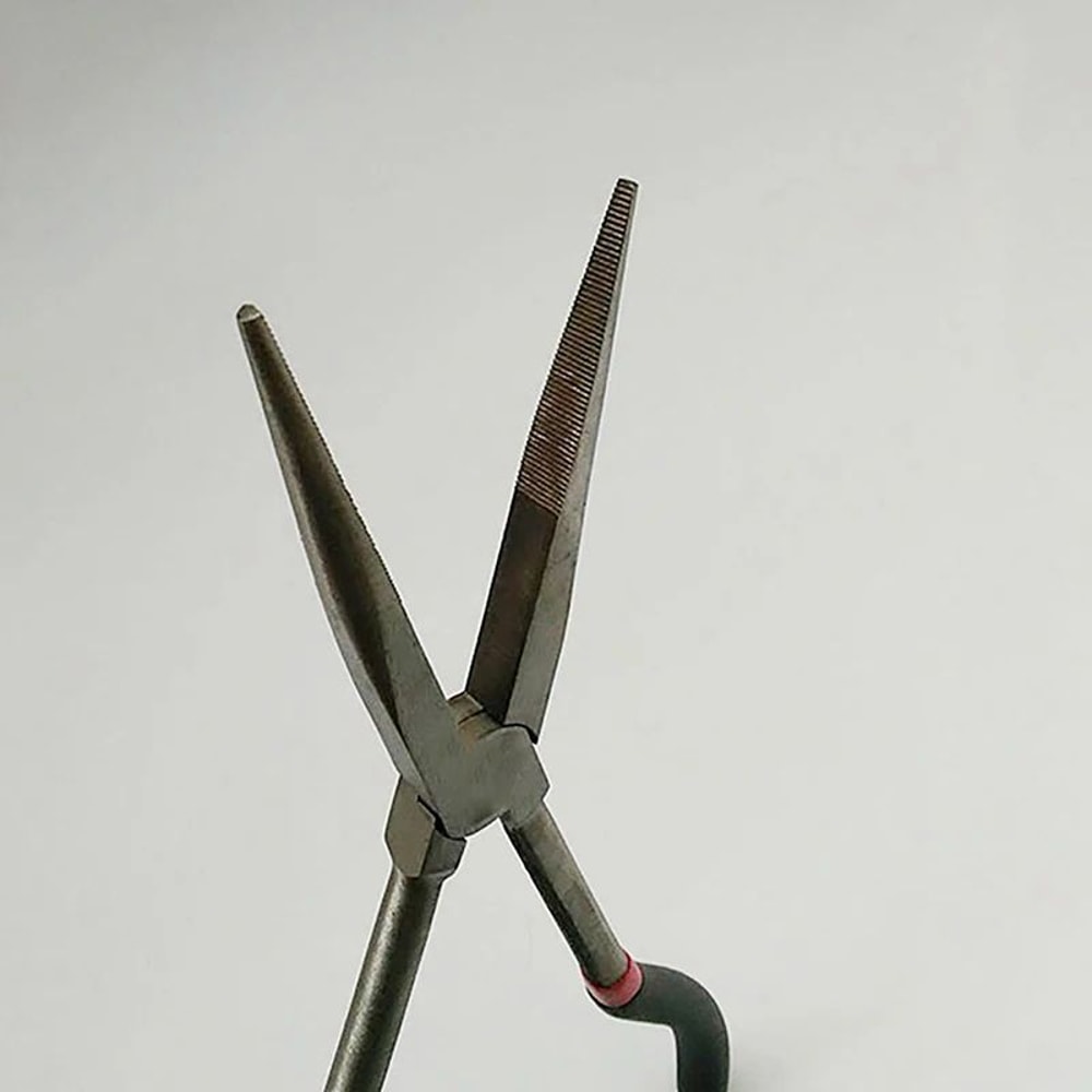PrecisionGrip Carbon Steel NeedleNose Fishing Pliers Long Handle NonSlip Gripper Tool 2