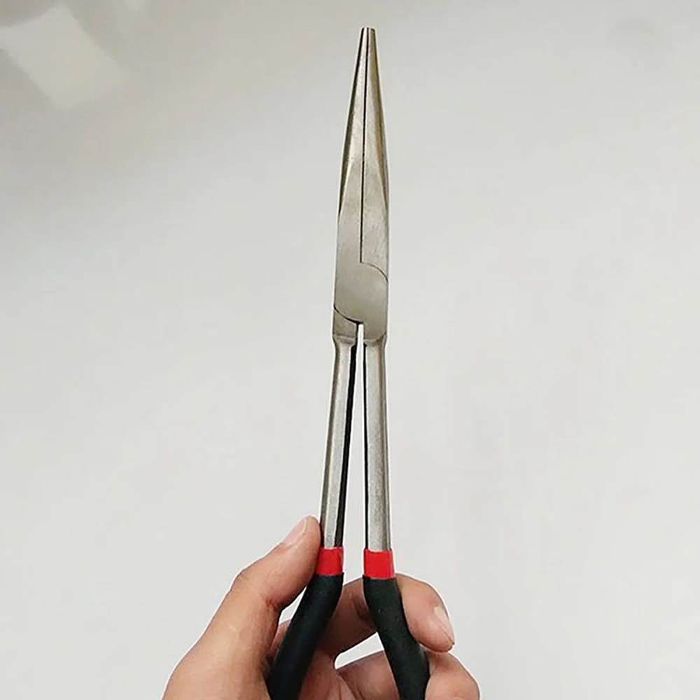 PrecisionGrip Carbon Steel NeedleNose Fishing Pliers Long Handle NonSlip Gripper Tool 3