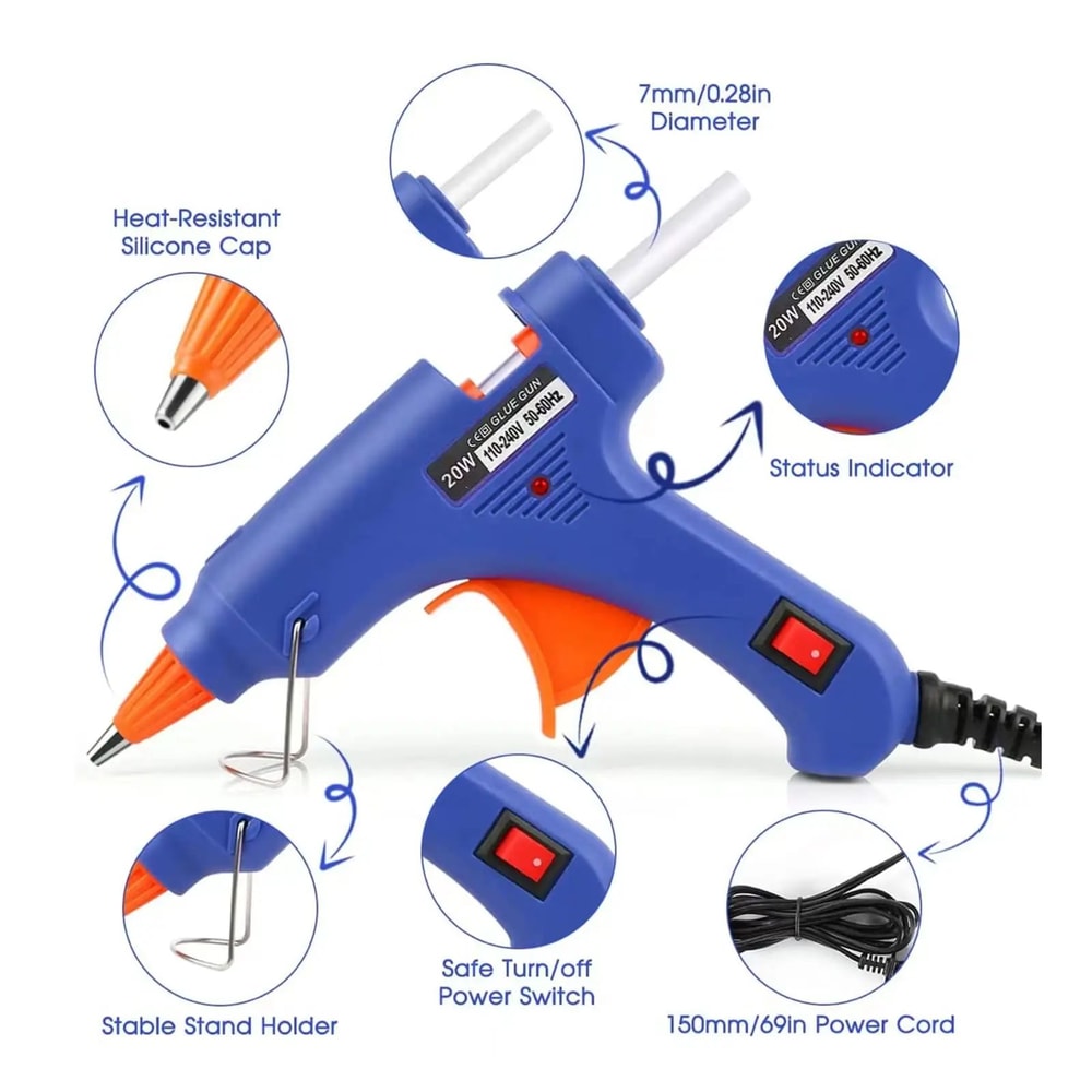 20W Mini Hot Melt Glue Gun For DIY Crafts Quick Repairs 4