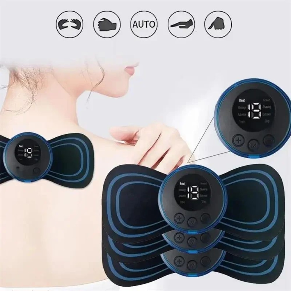 Portable Electric EMS Neck Cervical Massager Patch Mini Muscle Pain Relief Fatigue Stimulator 4