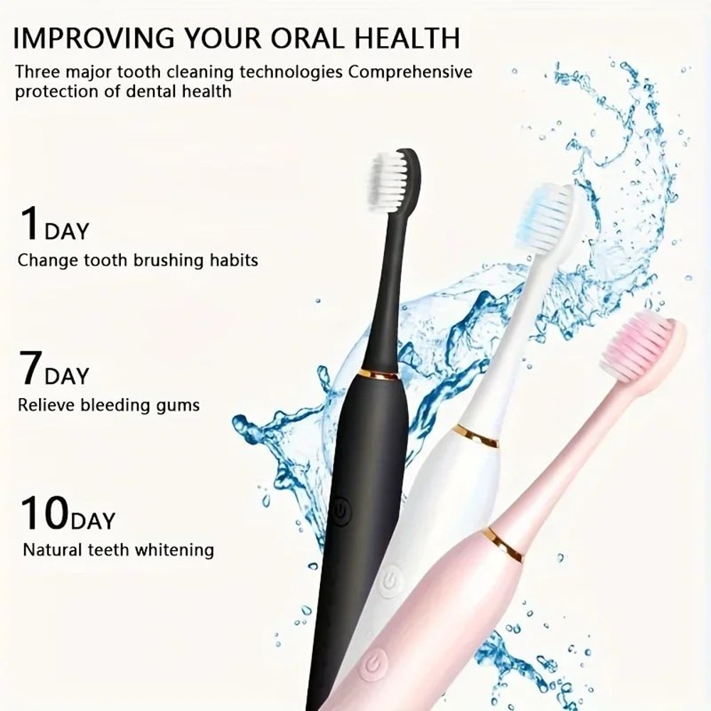 Premium Universal Rechargeable SixSpeed Automatic Electric Toothbrush Gentle Soft Bristle Care For 2