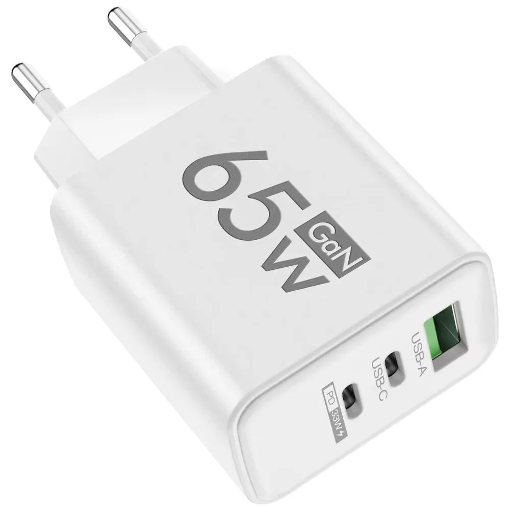 65W GaN Fast Charging USBC MultiPort Charger For IPhone Samsung More 6