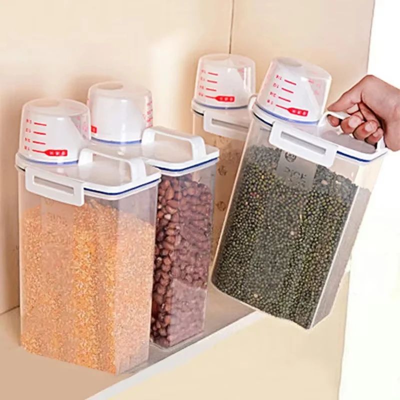Airtight MoistureProof Grain Storage Jar For Rice Grains Pet Food 3