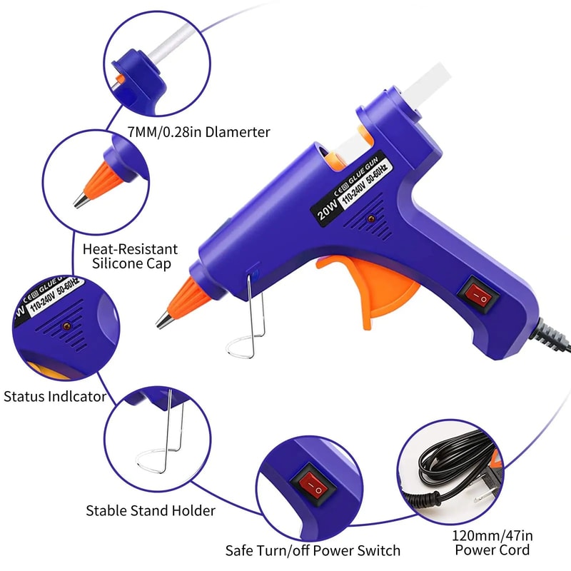 20W Mini Hot Glue Gun For Crafts Repairs DIY Projects 1