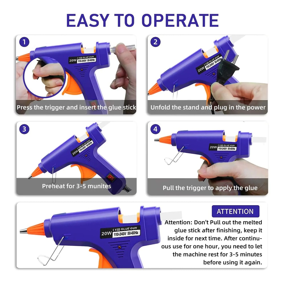 20W Mini Hot Glue Gun For Crafts Repairs DIY Projects 2