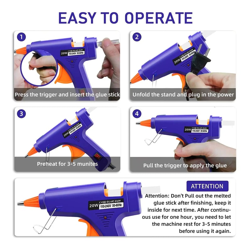 20W Mini Hot Glue Gun For Crafts Repairs DIY Projects 2