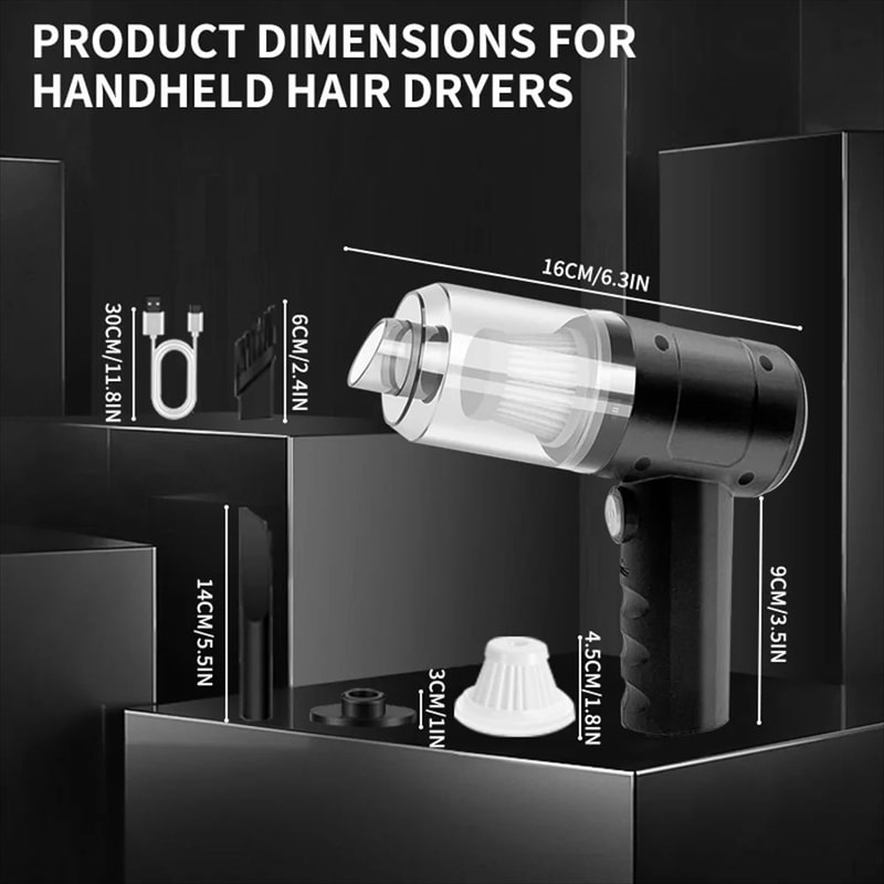 Cordless HighPower Mini Vacuum Air Duster 15000Pa Portable Car Home Cleaner 0