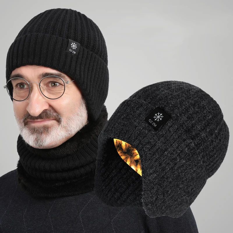 Winter Warm Wool Knit Hat With Ear Protection For Men 1