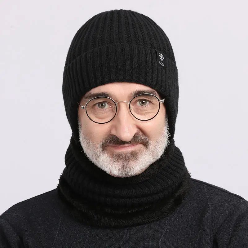 Winter Warm Wool Knit Hat With Ear Protection For Men 2