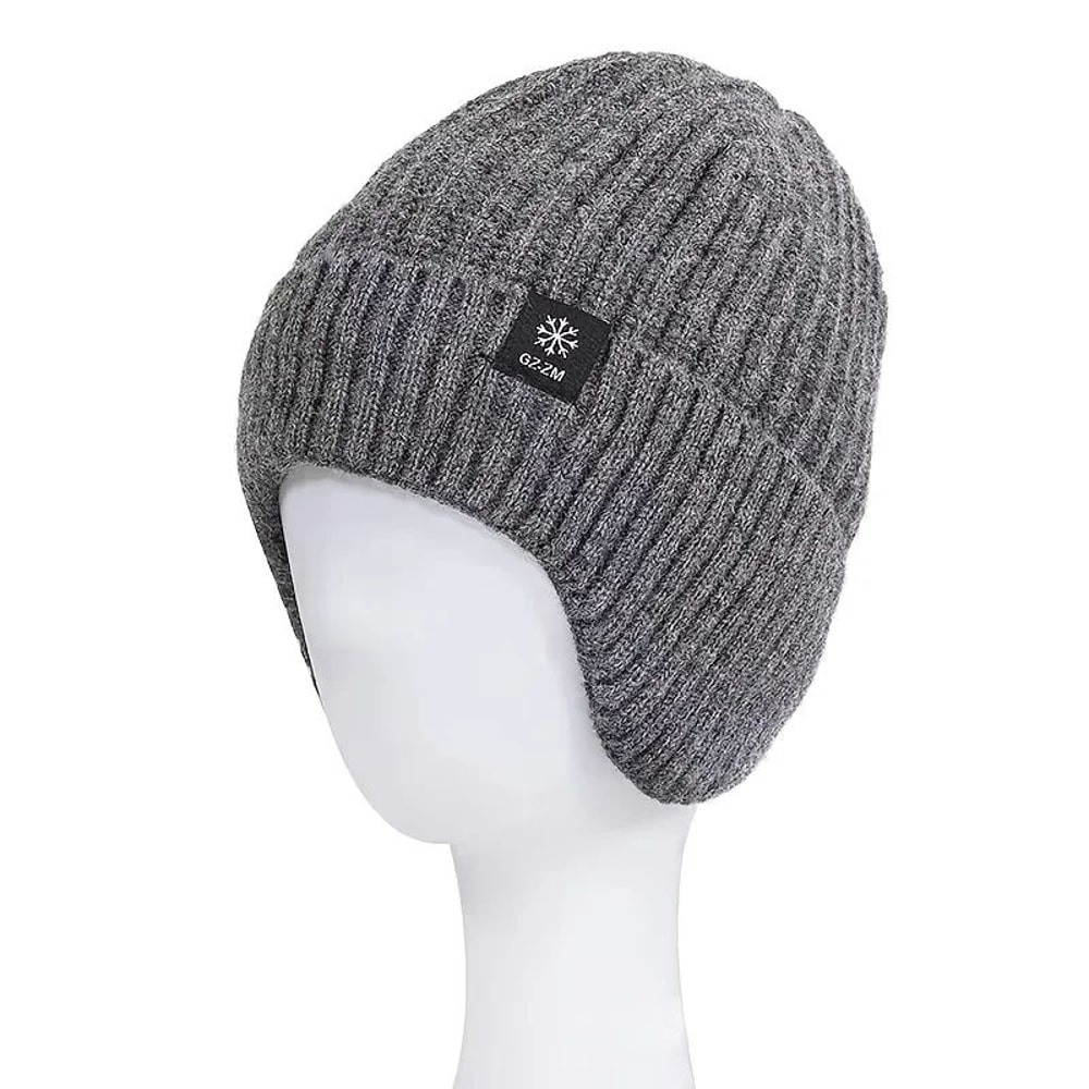 Winter Warm Wool Knit Hat With Ear Protection For Men 7