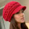 Retro Winter Knit Beanie With Brim For Women Warm Ski Run Outdoor Cap 6