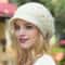 Retro Winter Knit Beanie With Brim For Women Warm Ski Run Outdoor Cap 11