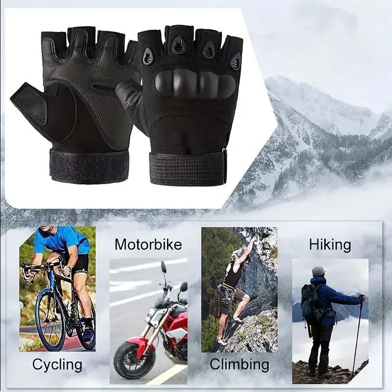 Tactical Fingerless Gloves For Men Breathable AntiSlip Outdoor Shooting Cycling Gloves 5