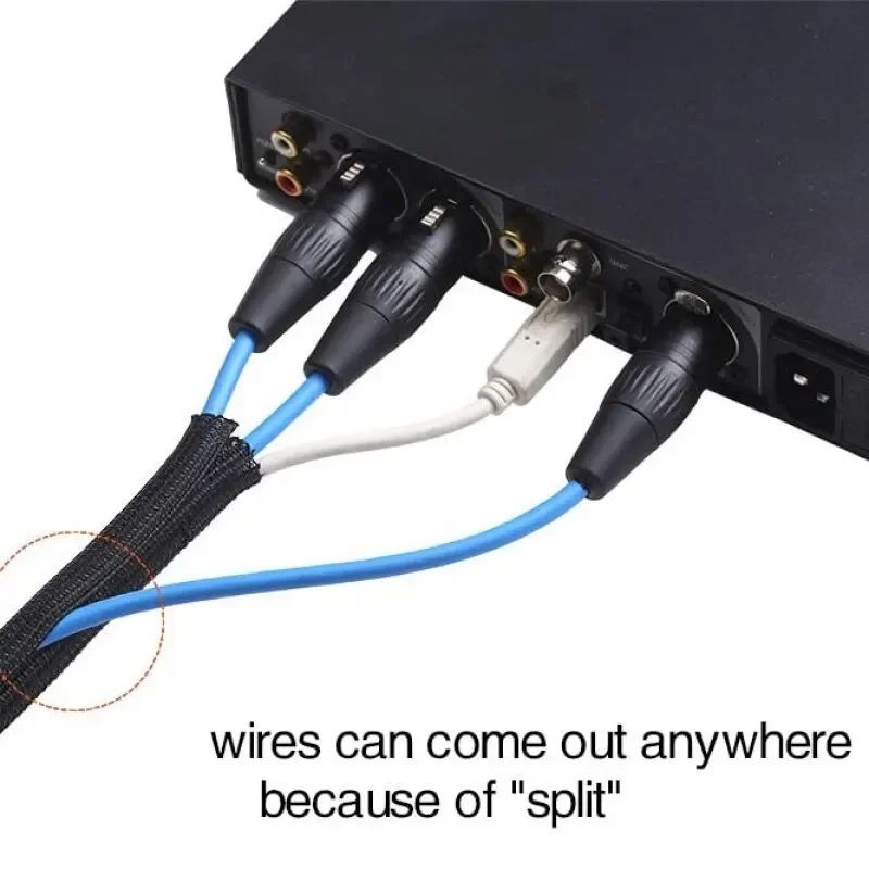 3M Expandable Braided Cable Sleeve 19 Mm Black PET Wire Protection Cable Management Tubing 5