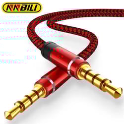 nnbili nylon braided 3.5mm aux audio cable for car, phone & speakers