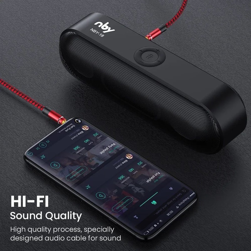 NNBILI Nylon Braided 35mm AUX Audio Cable For Car Phone Speakers 3