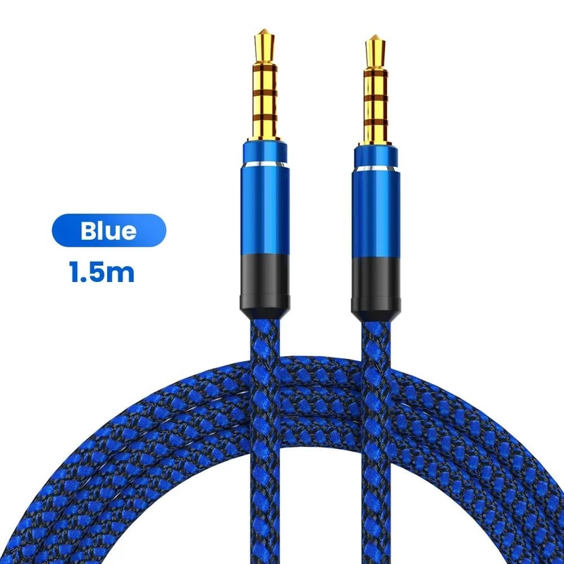NNBILI Nylon Braided 35mm AUX Audio Cable For Car Phone Speakers 8