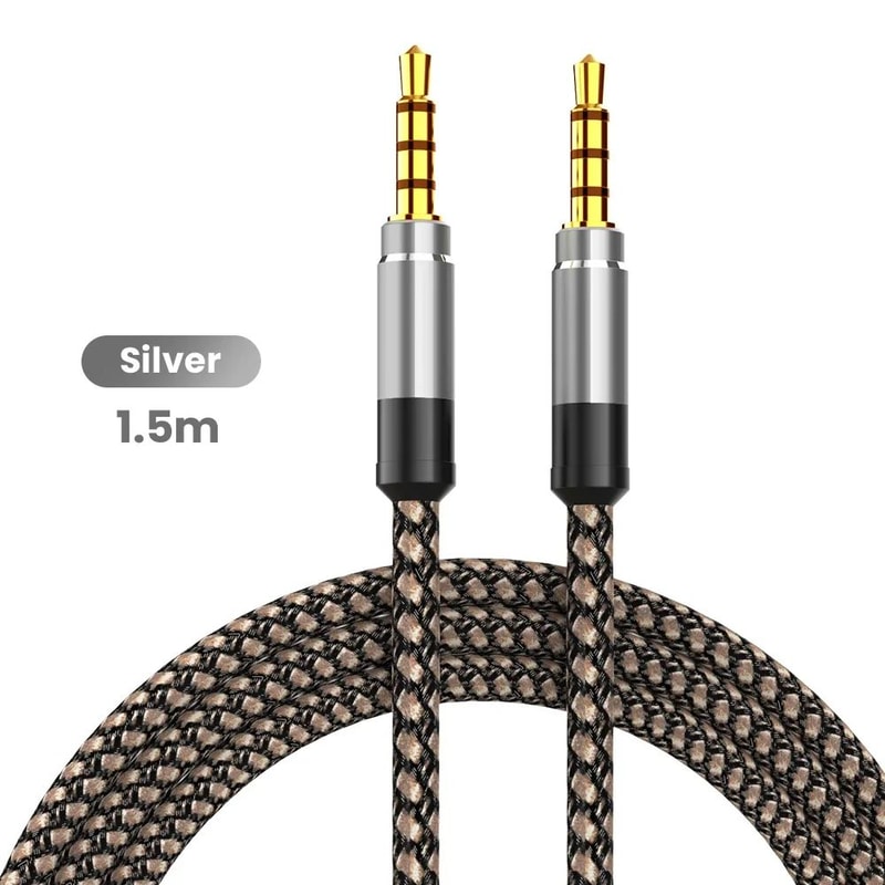 NNBILI Nylon Braided 35mm AUX Audio Cable For Car Phone Speakers 9