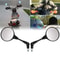 Universal 10mm Folding Motorcycle Side Mirror AntiFall Round Rearview Black 0