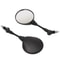 Universal 10mm Folding Motorcycle Side Mirror AntiFall Round Rearview Black 2
