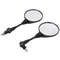 Universal 10mm Folding Motorcycle Side Mirror AntiFall Round Rearview Black 3