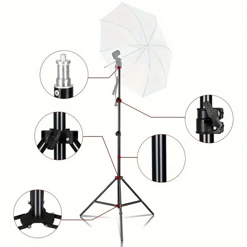 Portable Aluminum Photography Light Stand With 14 Mount 5