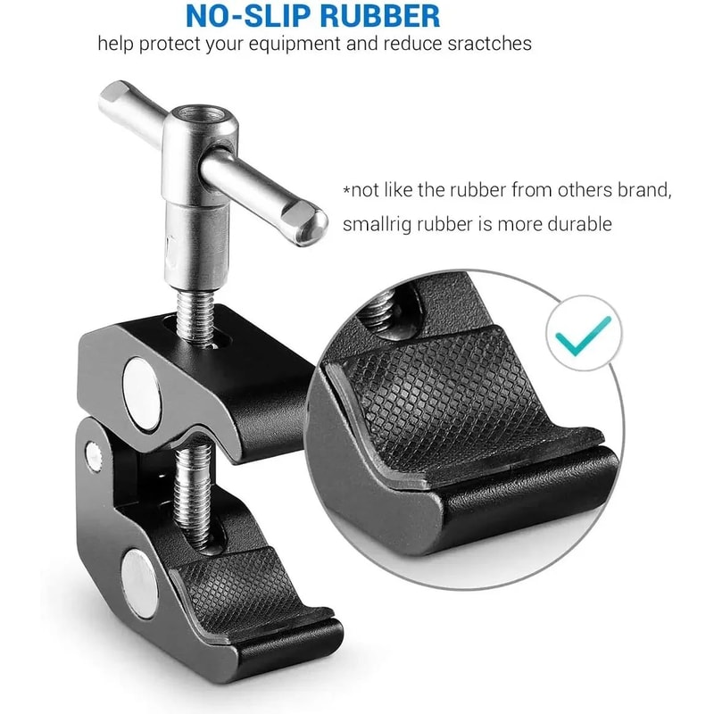 FlexMount Pro Double Ball Head Clamp Adjustable Camera Clamp Mount With 14 Screw For Monitor LED L 4