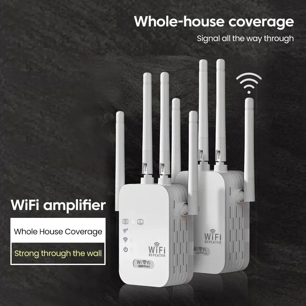 LongRange WiFi Extender 300Mbps Wireless Signal Repeater Home WiFi Booster 1