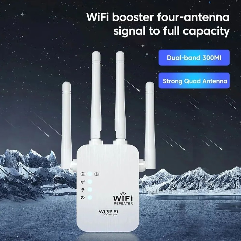 LongRange WiFi Extender 300Mbps Wireless Signal Repeater Home WiFi Booster 2