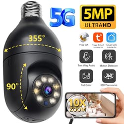 5mp e27 smart bulb security camera with 360° human tracking & full-color night vision