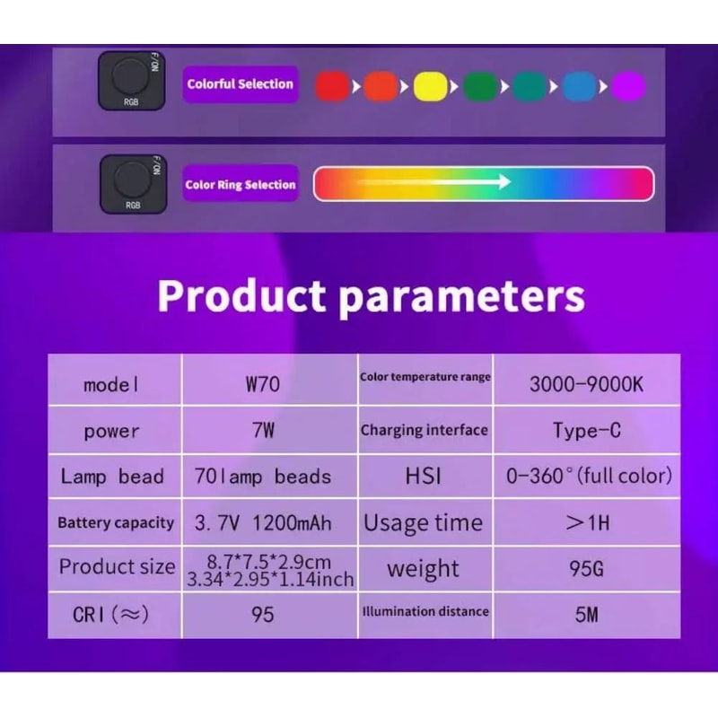 PocketGlow Mini RGB LED Fill Light For Camera And Smartphone Photography 4