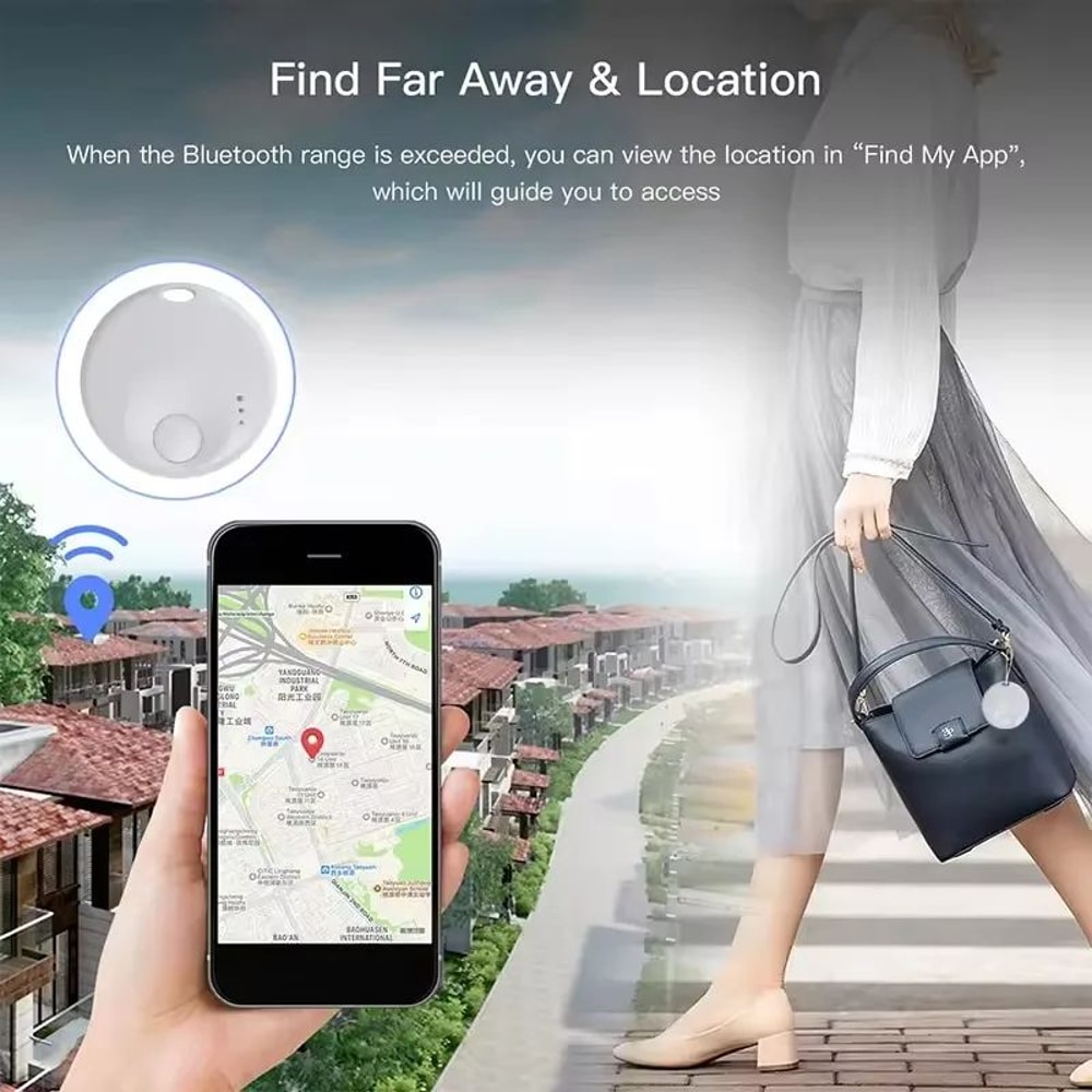 Mini Smart Bluetooth Tracker For Apple Find My IOS Key Luggage Backpack Locator 1