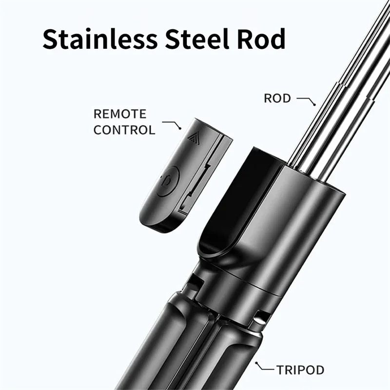 SmartGlow Wireless Bluetooth Selfie Stick Tripod With LED Light Remote 3