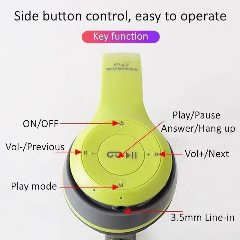 Bluetooth 50 Foldable Wireless Headphones With HiFi Bass Mic For Gaming And Daily Use 7