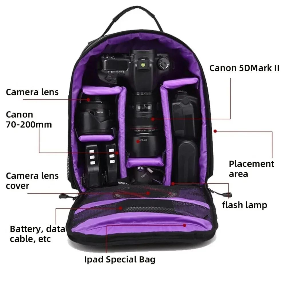 Waterproof MultiFunctional Camera Backpack For DSLR Mirrorless Photography 4