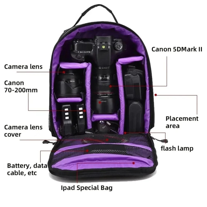 Waterproof MultiFunctional Camera Backpack For DSLR Mirrorless Photography 4