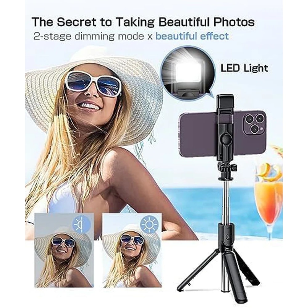 FlexPro Bluetooth Selfie Stick Tripod With Wireless Remote Extendable Phone Stand For Photos Video 1