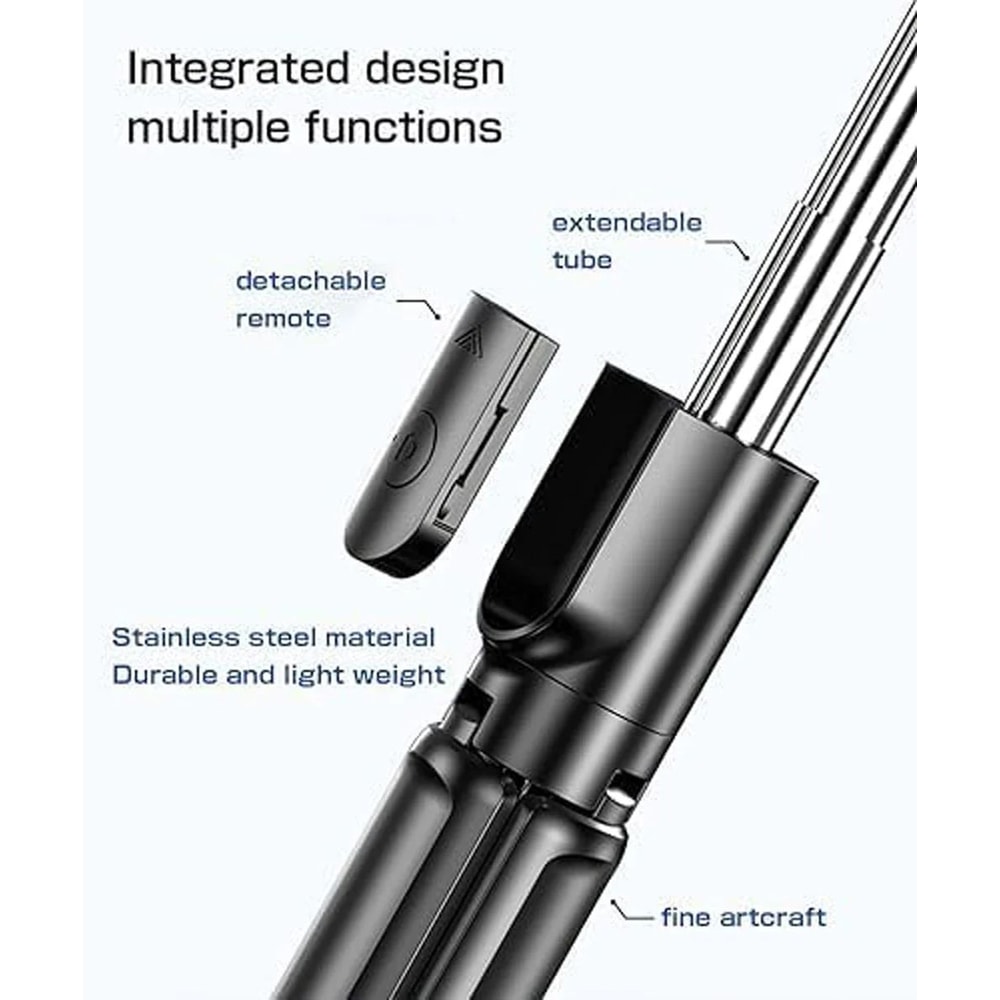 FlexPro Bluetooth Selfie Stick Tripod With Wireless Remote Extendable Phone Stand For Photos Video 4