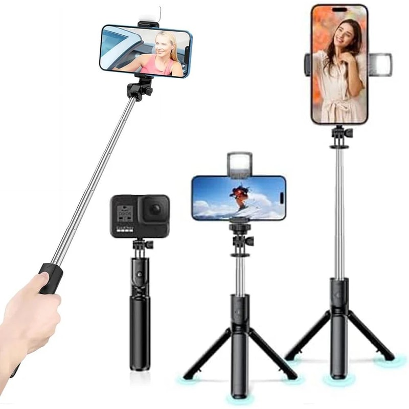 FlexPro Bluetooth Selfie Stick Tripod With Wireless Remote Extendable Phone Stand For Photos Video 10