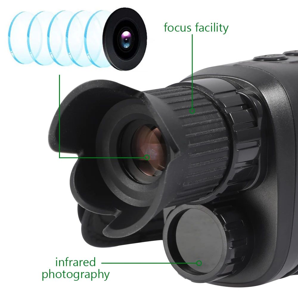 Digital Night Vision Monocular With Infrared 5X Zoom Long Range 300M Optical Viewer 7