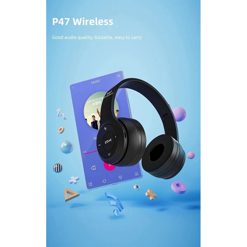 P47 Wireless Bluetooth Headphones With Noise Isolation HandsFree Calls 11