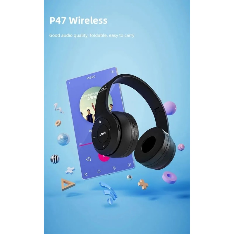 P47 Wireless Bluetooth Headphones With Noise Isolation HandsFree Calls 11