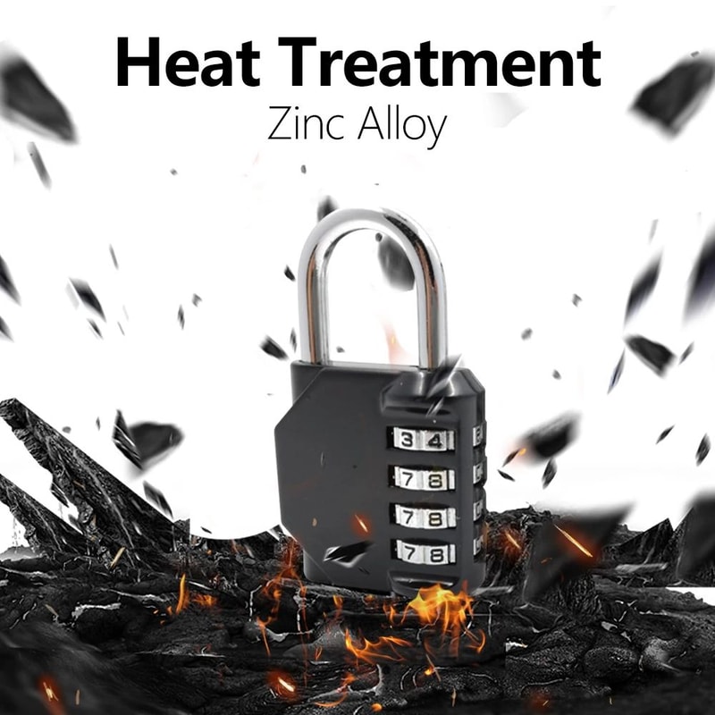 SecureGuard 4Digit Waterproof Combination Padlock For Luggage Doors Lockers 3